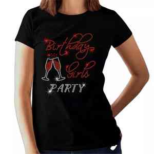 T-shirts sportifs respirants pour femmes, imprimés avec logo personnalisé en strass, vêtements décontractés pour l'été - Product Image 1