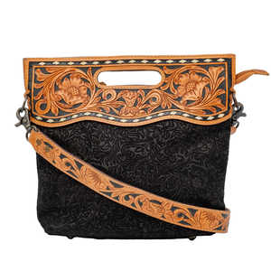 Bolso cruzado vintage de cuero auténtico para mujer, bohemio occidental, tallado a mano, diseño bordado, moda de Invierno para mujer - Product Image 6