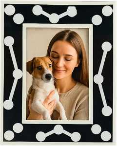 Cadre photo élégant en bois de pin MDF fait à la main avec incrustations de résine, imprimé en typographie, écologique, pour la maison et le bureau - Product Image 1