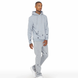 Trajes de sudor lisos personalizados Sudadera con capucha de peso pesado y traje de mejor diseño apilado 100% chándales de algodón de Pakistán - Product Image 3