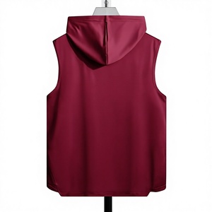 Camiseta sin mangas con capucha para hombre, mezcla de algodón, para gimnasio, fitness, entrenamiento, con cordón, estilo urbano - Product Image 2