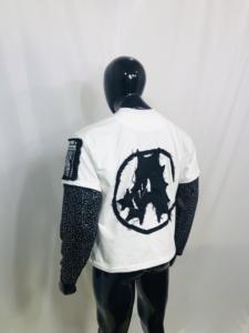 Camiseta personalizada con diamantes de imitación Vintage para hombre 100% algodón de alta calidad estilo cuadrado desgastado doble capa de manga larga - Product Image 3