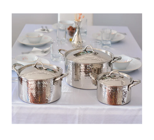 Olla caliente de forma redonda de diseño antiguo, olla de cocina de latón pulido de plata de aluminio hecha a mano a precio competitivo - Product Image 6