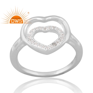 Anillo de piedras preciosas de topacio blanco Natural de plata de ley con diseño de textura, joyería personalizada para mujer, regalo para ella - Product Image 1