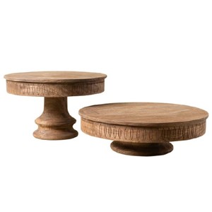 Customized Logo Color Round Cake Stand Decorating Round Natural Wood Cake Stands Elegant and Stylish Wooden Cake Stand <b>Tools</b> - Product Image 6