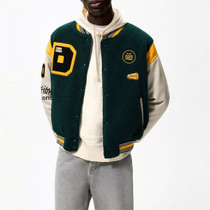 Chaqueta Varsity de Invierno Personalizada para Hombre, Transpirable, Ecológica, de Secado Rápido, Estilo Urbano, con Logotipo de Béisbol, de Lona, Poliéster/Algodón - Product Image 3