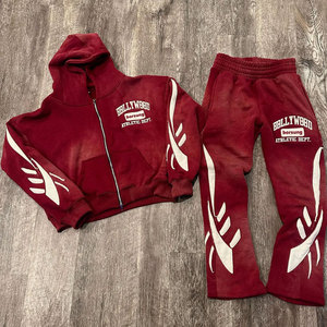 Pantalon de survêtement à capuche avec logo personnalisé de haute qualité pantalon de survêtement costume de sport pour hommes solide deux pièces survêtement de jogging caractéristique de maternité - Product Image 2