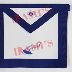 Tablier maçonnique personnalisé professionnel fait à la main pour uniforme de loge de steward senior brodé avec des insignes à coudre de paillettes - Product Image 2