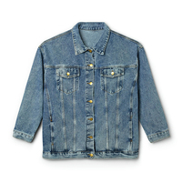 Veste denim pour femmes OEM CUSTOM, coupe décontractée et surdimensionnée, design élégant d'un attrape-rêves, veste colorée tendance