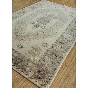 Alfombras de Lana Anudadas a Mano, Color Tomillo Beige Marrón, Estilo Boho AKWL-1045 para el Hogar, para Entrada, Pasillo, Rectangulares, con Medallón Abstracto - Product Image 2