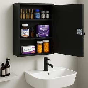 Armoire de premiers secours en acier laminé à froid durable avec 2 portes et 4 tiroirs, serrure à clé, design moderne pour hôpital et usage commercial - Product Image 1