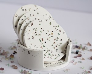 <b>Christmas</b> Terrazzo Natural Stone <b>Coasters</b> Resin Inlay Marble Pattern Home Decoration ABSORBENT Stone <b>Coaster</b> Gift for Homeowners - Product Image 1