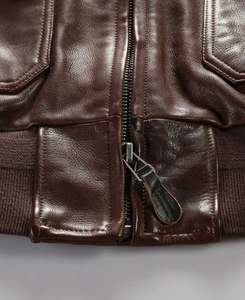 Cazadora bomber de cuero de vuelo, - Product Image 4