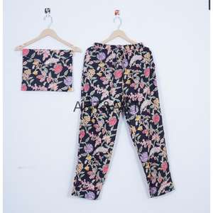 Bloc de main respirant pour femmes 100% coton pyjama ensembles décontracté nouveau Style coupe décontractée pour la saison de printemps confortable coupe ample - Product Image 3