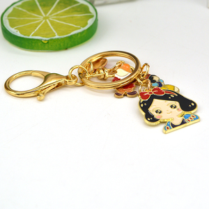 OEM ODM Móc Chìa Khóa Kẽm hợp kim men tuyết trắng Keychains tùy chỉnh hoạt hình con số <span class=keywords><strong>Keyring</strong></span> cho bán buôn - Product Image 4
