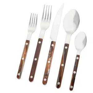 Handmade Standard Quality Custom Finished Cutlery With Black Colored Handle <b>Tabletop</b> Kitchen Metal Cutlery Set - Product Image 6