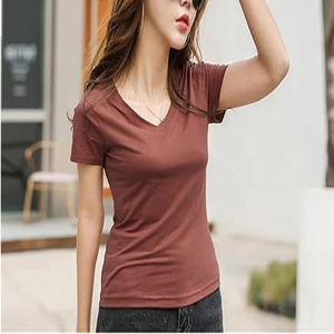 เสื้อยืดผู้หญิงลายสัตว์ ทรงเข้ารูป คอวี ผ้าไหม/ผ้าฝ้าย กันยับ ดีไซน์ใหม่ แฟชั่น คุณภาพสูง สินค้าส่งออก - Product Image 3