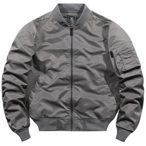 ... Chaqueta bomber con estilo para hombre, tela transpirable con cremallera frontal, ajuste ligero, adecuada para capas informales y ropa de viaje - Product Image 2