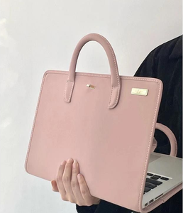 Bolso de mano para ordenador portátil de cuero PU reciclado para mujer, elegante Función de viaje de negocios antirrobo de base biológica - Product Image 5