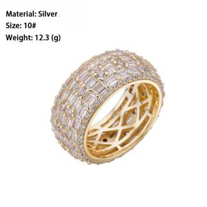 Los más nuevos anillos Baguette completos de moissanita de laboratorio Vintage chapados en oro rosa de 14 quilates para mujeres certificadas - Product Image 4