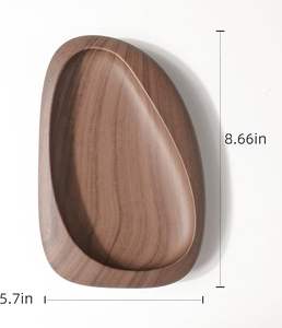 Plateau de service de rangement multifonctionnel en bois couleur noyer 8.6L X5.7W pouces décor à la maison - Product Image 6