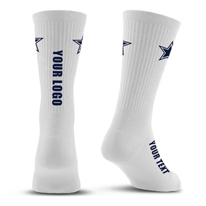 Custom Logo Crew <b>Socks</b> <b>Men</b> <b>White</b> Cotton Breathable Knitted Sport <b>Socks</b> With Print Design Summer Daily Use - Product Image 2