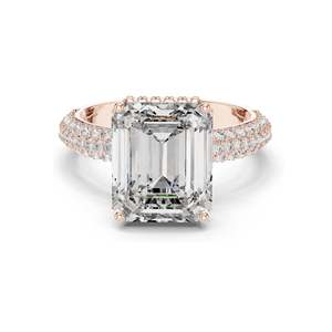 Anillo de Diamante de Laboratorio con Corte Esmeralda de 6.004 CT para Mujer, Claridad VVS-VS EF, Oro de 18KT, 14KT, 10KT y Plata 925, Oro Rosa, Amarillo, Blanco - Product Image 1