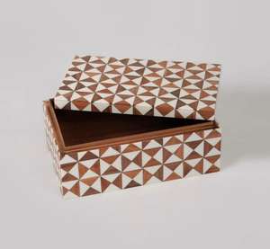 Caja de almacenamiento con incrustaciones de hueso hecha a mano india, caja de joyería de resina azul marino, Juego de 3, diseño Floral negro, almacenamiento de lujo, decoración para sala de estar - Product Image 3