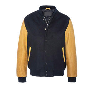 Buena calidad al por mayor personalizado béisbol Letterman chaquetas abrigo invierno lana cuerpo cuero manga bombardero Varsity chaqueta hombres - Product Image 1