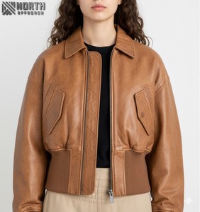 Chaquetas de cuero genuino para mujer Alta calidad Moda transpirable Tamaño personalizado Precio al por mayor Chaquetas de cuero para mujer de Damas - Product Image 1