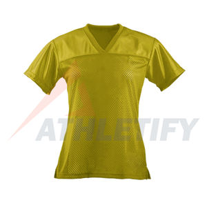 เสื้อฟุตบอลผู้หญิงสไตล์อเมริกันเสื้อระบายอากาศปรับแต่งได้สำหรับผู้หญิง100% ผ้าโพลีเอสเตอร์ครึ่งแขนสำหรับวันแข่งขันกีฬา - Product Image 3