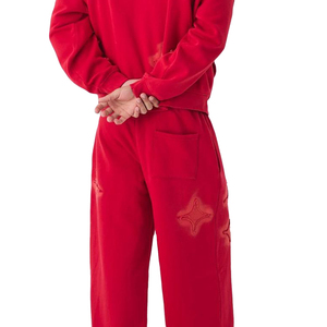 Conjunto de Sudadera con capucha y Jersey personalizado a la moda de alta calidad, conjunto de pantalones de chándal acampanados y Sudadera con capucha desgastada para hombre OEM - Product Image 3