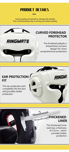 Casque de boxe, protection de la tête, équipement de protection, casque rembourré, réduction des chocs, protection contre les collisions - Product Image 3