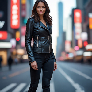 Chaqueta de motorista con cremallera de piel de oveja auténtica de invierno para Mujer | Prendas de abrigo informales para mujer con relleno de algodón transpirable a prueba de viento - Product Image 5