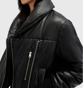 Chaqueta de cuero de invierno para mujer de talla grande, gran oferta, impermeable, con cremallera de gran tamaño, prendas de vestir, carcasa de cuero genuino - Product Image 4