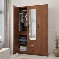 Meilleure vente-Armoire en bois au design moderne Personnaliser la taille Économique Dressing Garde-robe Placard Meubles de chambre à coucher
