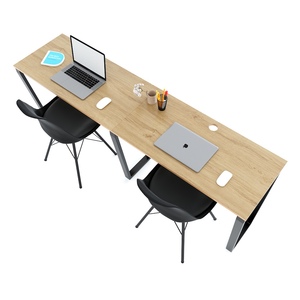 Mesa Modular Trapeze Minimalista Moderna para 2 Personas, 200x50cm, Madera Contrachapada de 18mm con Revestimiento de Melamina, Independiente, HBTC034 - Product Image 4
