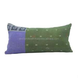 Funda de Almohada Kantha Hecha a Mano, Vintage, de Algodón, Última Llegada, Ropa de Cama Bordada con Patrón Impreso para Uso en el Hogar y Hoteles, Técnicas de Tejido - Product Image 6