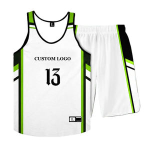 Customizable <b>Men's</b> Basketball Uniform <b>Set</b> Reversible Mesh <b>Shorts</b> Jersey Embroidered Logo Breathable Adult Sportswear Custom - Product Image 2