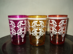 ชุดชาหม้อและถ้วยชุดขอบทองแก้วสีชมพูสีเขียวสีฟ้าที่กำหนดเองกล่องโลโก้ - Product Image 5