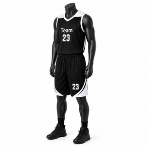 Uniforme de baloncesto personalizado para hombre, camiseta negra sublimada, pantalones cortos de malla transpirable, kit de equipo con nombre personalizado - Product Image 5