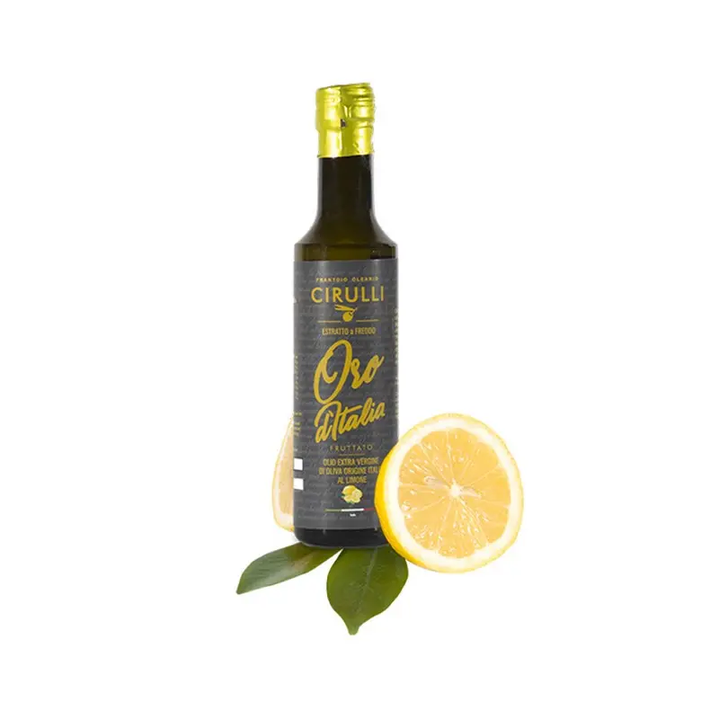 قسط جودة اضافية زيت زيتون بكر 100% صنع في إيطاليا الليمون النكهة 0.50L الزجاجات للبيع