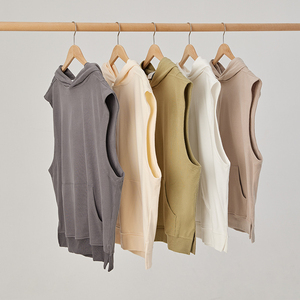 Débardeurs à capuche pour hommes Gym Workout Cut Off T-Shirt Pocket Training Hoodies Sleeveless Bodybuilding Muscle Sweatshirt Hoodie - Product Image 4