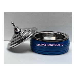 Fait en inde, service de casseroles, bois, acier inoxydable, chauffe-aliments, marmite, service artisanal, casseroles, ustensiles de cuisine, golfe, qatar - Product Image 2