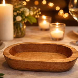 Bougie en bois dans un bol, bougie artisanale en bois, bougie en bois à la cire de soja, bol décoratif pour bougie, bougie en bois naturel - Product Image 3