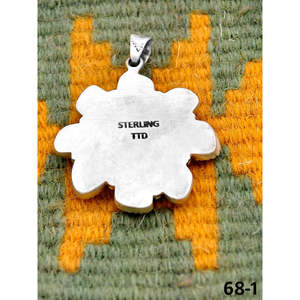 Artisanat du Sud-Ouest # 8 pendentifs sertis de pierres turquoise et d'argent sterling, cadeau - Product Image 3