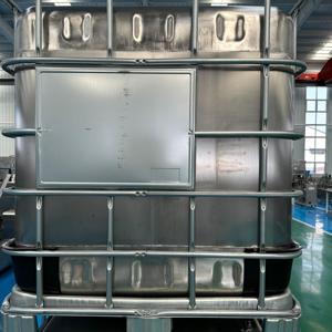 Réservoir <span class=keywords><strong>IBC</strong></span> en acier inoxydable SS304 de 1000 L, qualité alimentaire, pour le stockage de liquides et le transport de produits chimiques et alimentaires - Product Image 2