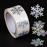 Autocollants flocons de neige holographiques scintillants, écologiques, imperméables, en vinyle amovible, décorations d'hiver et de Noël