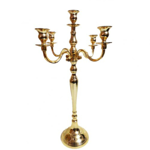 Argenterie décorative pour la maison Candélabre Bougeoir en métal argent poli Chandelier au prix le moins cher - Product Image 3