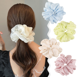 Wholesale of New Product Scrunchies Oversize Color <b>Ring</b> Hair Silk Hair Band <b>Large</b> Intestine Hair Band - Product Image 2